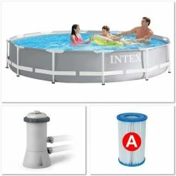 Intex 26712 Swimming Pool Set Frame Prism Ø366 X 76 Cm Pumpe Schwimmbecken Pool
