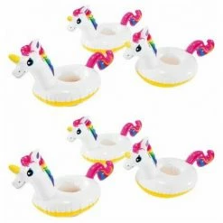 Intex Aufblasbare Pool Getränkehalter 6er Set Einhorn Schwimmende Becherhalter