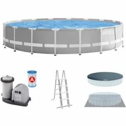 Intex 26732 Prism Frame Swimming Pool Set Ø549x122cm Pumpe Leiter Abdeckplane