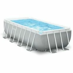 Intex Frame Swimming Pool Set "Prism Quadra IV" Grau 488 X 244 X 107 Cm Inkl. Kartuschenfilteranlage