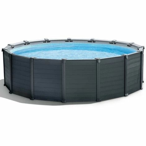 Intex Frame Swimming Pool Set "Graphit" Graphit Ø 478 X 124 Cm Inkl. Sandfilteranlage