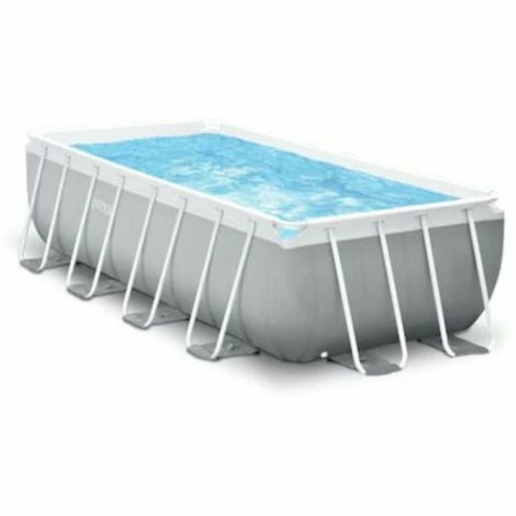 Intex Frame Swimming Pool Set "Prism Quadra III" Grau 400 X 200 X 122 Cm Inkl. Kartuschenfilteranlage