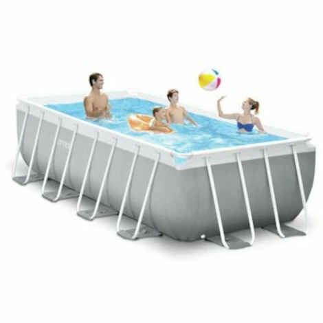 Intex Frame Swimming Pool Set "Prism Quadra III" Grau 400 X 200 X 122 Cm Inkl. Kartuschenfilteranlage – Bild 2