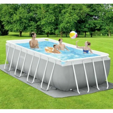 Intex Frame Swimming Pool Set "Prism Quadra III" Grau 400 X 200 X 122 Cm Inkl. Kartuschenfilteranlage – Bild 3