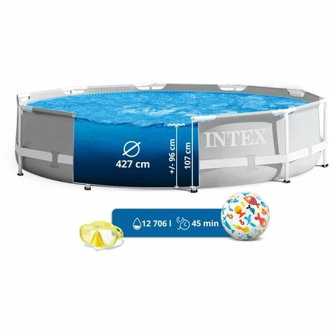 INTEX Prism Frame Swimming Pool Schwimmbecken 427x107 Cm Komplett-Set 26720 – Bild 5