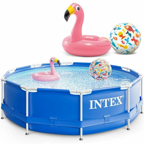 INTEX Metal Frame Swimming Pool 305x76 Cm Schwimmbecken Schwimmbad 28200