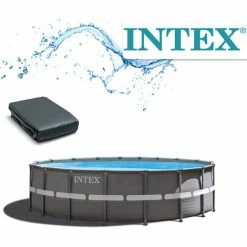 Ersatzfolie Für Intex Frame Pool 488 X 122 Cm XTR Dunkelgrau 112434A