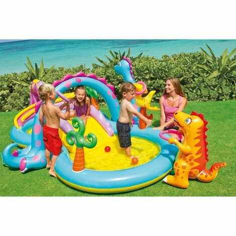 Intex 57135 Play Center Dinoland Planschbecken Pool Wasserrutsche +Bälle – Bild 2